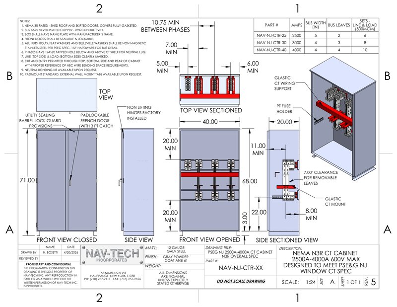 NAV-NJ-CTR-XX (2500A-4000A) drawing